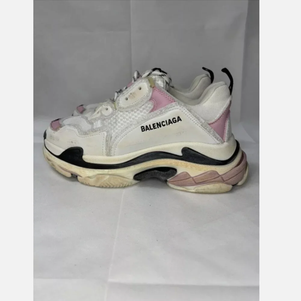 BALENCIAGA TRIPLE S MEN'S SNEAKERS MESH AND LEATHER SIZE 7 - Picture 2 of 7